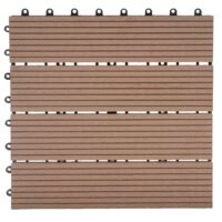 WPC Gartenfliese Rhone Holzoptik 1m2 Premium teak linear