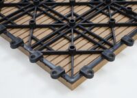 WPC Gartenfliese Rhone Holzoptik 1m2 Premium teak linear