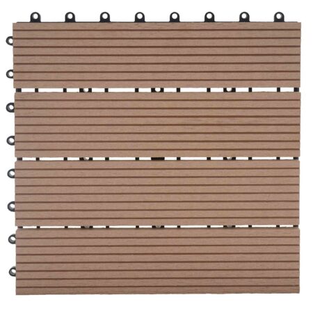 WPC Gartenfliese Rhone Holzoptik 1m2 Premium teak linear