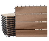 WPC Gartenfliese Rhone Holzoptik 1m2 Premium teak linear