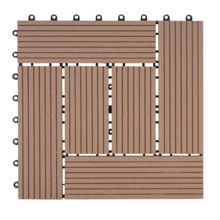 WPC Gartenfliese Rhone Holzoptik 1m2 Premium teak versetzt