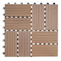 WPC Gartenfliese Rhone Holzoptik 1m2 Premium teak Vierecke