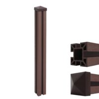 WPC-Pfosten Sarthe Zaun Stecksystem 98cm braun