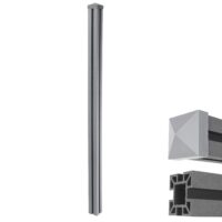 WPC-Pfosten Sarthe Zaun Stecksystem 1,88m grau