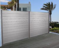 WPC-Pfosten Sarthe Zaun Stecksystem 240cm grau
