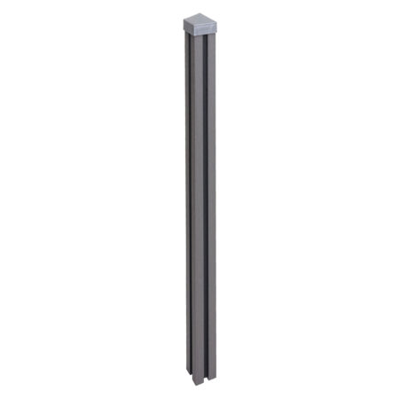 WPC-Pfosten Sarthe Zaun Stecksystem 240cm grau