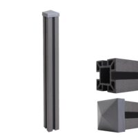 WPC-Pfosten Sarthe Zaun Stecksystem 98cm grau