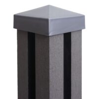 WPC-Pfosten Sarthe Zaun Stecksystem 98cm grau