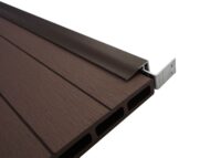 WPC Sichtschutz Abschluss-Set mit Pfosten 180cm braun Savon