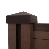 WPC Sichtschutz Abschluss-Set mit Pfosten 180cm braun Savon