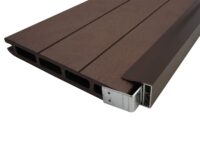 WPC Sichtschutz Abschluss-Set mit Pfosten 180cm braun Savon