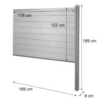 WPC-Sichtschutz Sarthe Erweiterung zum Einbetonieren 188cm grau