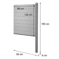WPC-Sichtschutz Sarthe Erweiterung schmal zum Einbetonieren 98cm anthrazit