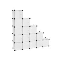 Würfelregal Kleiderschrank Stoffregal 15 Würfel Weiss