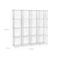 Würfelregal Modular Gitterregal 16 Würfel Weiss