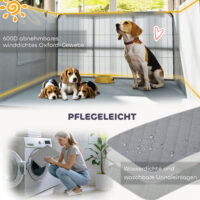 Wurfkiste Welpen Laufstall mit waschbarer Unterlage schwarz