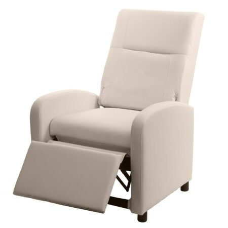 Fernsehsessel Relaxsessel klappbar Kunstleder 99x70x75cm creme
