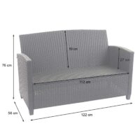 XXL Poly-Rattan Garnitur Lounge-Set Sitzgruppe Sofa Sessel anthrazit