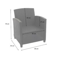 XXL Poly-Rattan Garnitur Lounge-Set Sitzgruppe Sofa Sessel anthrazit