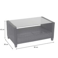 XXL Poly-Rattan Garnitur Lounge-Set Sitzgruppe Sofa Sessel anthrazit