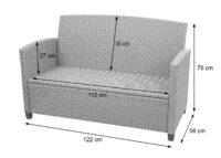 XXL Poly-Rattan Garnitur Lounge-Set Sitzgruppe Sofa Sessel grau-braun