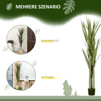 Yucca künstlich grosse Kunstpflanze im Topf Deko 190cm