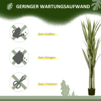 Yucca künstlich grosse Kunstpflanze im Topf Deko 190cm