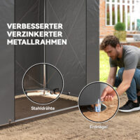 Zeltgarage wasserdicht mit Belüftung und aufrollbarer Tür