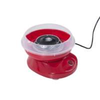 Eine rote Zuckerwattemaschine, ideal für Partys und Veranstaltungen.