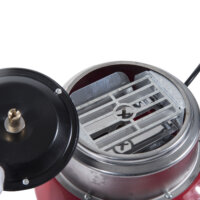 Eine rote Zuckerwattemaschine, ideal für Partys und Veranstaltungen.