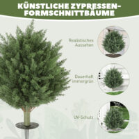Zypressen künstlich UV-beständig 2er Set für aussen mit Erdspiess